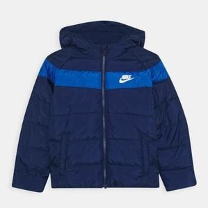New Nike Blue Void Color Block Puffer Jacket